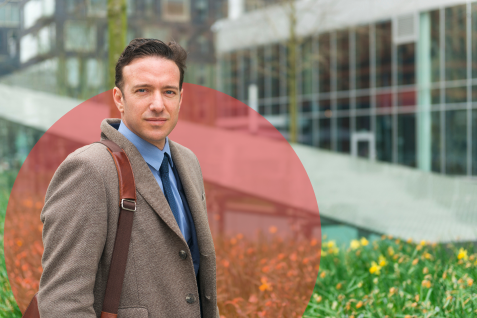 Professional advocaat patroon met rode cirkel